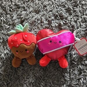 Hallmark Strawberry and Chocolate Magnetic Plush Set - Red and Pink